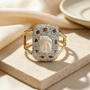 <span class=keywords><strong>Bracciale</strong></span> Vintage di Lusso <span class=keywords><strong>con</strong></span> Incastonature di <span class=keywords><strong>Giada</strong></span> e Turchese, Perle Barocche, Ideale per Banchetti e Feste Femminili - Product Image 5