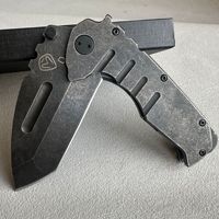 Couteau pliant tactique de survie EDC de haute qualité avec lame en acier inoxydable, manche noir, pour le camping en plein air, couteau de poche tactique de survie