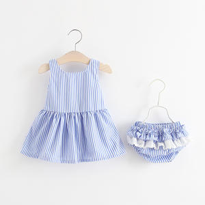 Fabricant chinois de vêtements pour bébés, ensemble robe et short d'été pour petite fille - Product Image 2