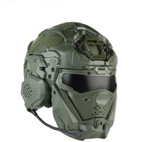 Casque Intégral de Combat Couleur Unie avec Micro-Casque de Communication Intégré