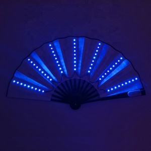Abanico Plegable de Bambú de 33 cm con Luz LED para Espectáculos, Fiestas, Bodas, Bares Nocturnos, Clubes, Estilo Musical Pintado, Venta al por Mayor - Product Image 2