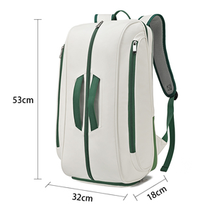 Haute capacité en cuir PU sport Tennis Pickleball <span class=keywords><strong>sac</strong></span> Paddle <span class=keywords><strong>Badminton</strong></span> raquette <span class=keywords><strong>sac</strong></span> <span class=keywords><strong>à</strong></span> <span class=keywords><strong>dos</strong></span> avec ceinture de transport et compartiment <span class=keywords><strong>à</strong></span> chaussures - Product Image 3