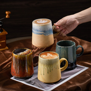 Taza de Cerámica Artesanal de 430 ml, Estilo Clásico, para Café, Desayuno, Agua, Té, Leche, Apta para Lavavajillas, Ecológica - Product Image 1
