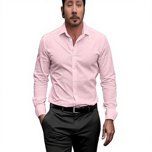 Chemises habillées en twill 100 % coton pour hommes, manches longues, respirantes, infroissables, écologiques, boutons en corne, printemps, bureau, décontractées - Product Image 5