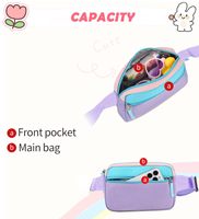 Tas Pinggang untuk Anak Perempuan Remaja Anak-anak Bahan Oxford Tahan Air Penutup Ritsleting Tas Sabuk Selempang Mini Lucu Hadiah Ulang Tahun