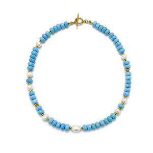 <span class=keywords><strong>Collana</strong></span> <span class=keywords><strong>di</strong></span> <span class=keywords><strong>Perle</strong></span> Turchesi Impermeabile con Chiusura in Oro 18K, Girocollo Personalizzato Fai-da-Te per Donne - Product Image 6