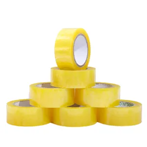 Желтоватая прозрачная клейкая лента Ys001-45110 Bopp, прочная Упаковочная лента для упаковки картонных коробок 52mic