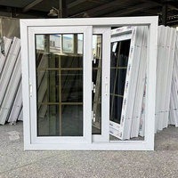 Fenêtre coulissante horizontale moderne en PVC double vitrage avec isolation phonique pour maisons
