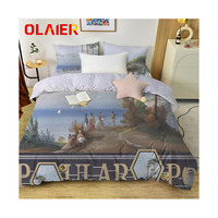 Parure de lit en coton Trois Places Drap de Lit Drap House, housse de couette, drap de lit, 2 draps, 2 taies d'oreiller