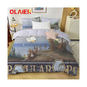 Parure de lit en coton Trois Places <span class=keywords><strong>Drap</strong></span> de Lit <span class=keywords><strong>Drap</strong></span> House, housse de couette, <span class=keywords><strong>drap</strong></span> de lit, 2 draps, 2 taies d'oreiller - Product Image 4