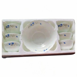 Marché de Gros de Dubaï : Ensemble de 7 bols en verre opale <span class=keywords><strong>émail</strong></span>lé bon marché avec décalcomanie, type boîte à lunch, en stock à vendre - Product Image 1
