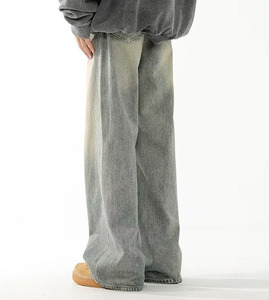 Factory High Quality Bulk <strong>Bootcut</strong> Pants Brand Wholesale Design Custom Flare Skinny Stonewashed Jeans Trendy <strong>Men's</strong> <strong>Trousers</strong> - Product Image 5