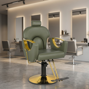 Chaise de barbier noire et or la plus vendue, chaise de coiffure pour femmes, chaise de maquillage pour salon de beauté - Product Image 1