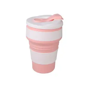 Yongli A-02 Custom Logo Collapsible Silicone Coffee Collapse Cup Collapsible Travel Water Bottles Cups Cup With Lid