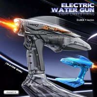 Nouveau pistolet à eau électrique rechargeable USB-C 2026 avec lumières RGB et son, jouet de combat extérieur pour enfants et adultes, idéal pour l'été