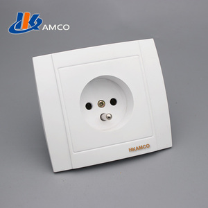 Pháp Angola 86*86 Hiện Đại Trắng PC ổ cắm + 2gang đôi Schuko ổ cắm mới 10A Max. Hiện tại mới phong cách hiện đại - Product Image 2