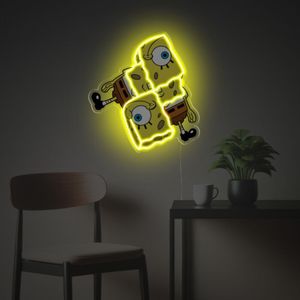 Letrero Luminoso LED <span class=keywords><strong>de</strong></span> Neón Personalizado con Diseño <span class=keywords><strong>de</strong></span> <span class=keywords><strong>Bob</strong></span> <span class=keywords><strong>Esponja</strong></span>, Impresión UV, Color Amarillo, para Decoración <span class=keywords><strong>de</strong></span> Pared en Habitaciones Infantiles - Product Image 4