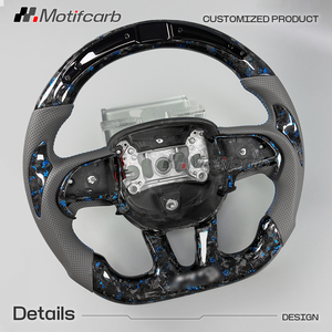 Volante calefactable de fibra de carbono forjado azul cielo personalizado con LED para Dodge Charger Challenger Hellcat SRT R/T SXT GT 2013-2023 - Product Image 3