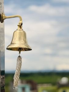 กระดิ่งโลหะสั่งทำแบบ OEM พร้อมเชือกแขวนผนังทำจากทองเหลือง สไตล์โบราณ สำหรับขาย - Product Image 3