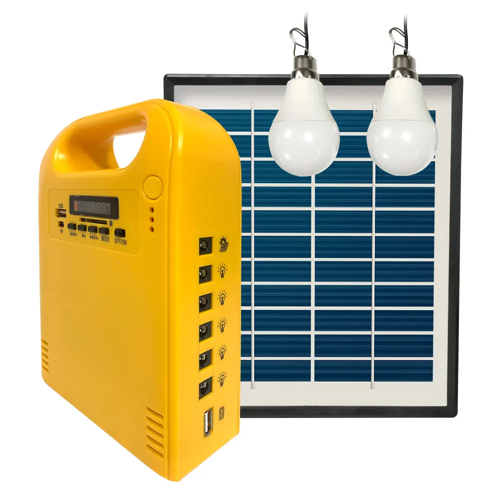 작은 가정용 태양 키트 휴대 전화 충전기 휴대용 충전식 태양 광 시스템 패널 태양 램프