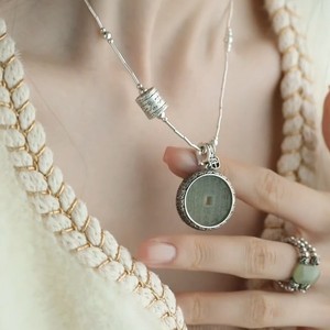 Pendentif de montagne avec monnaies des cinq empereurs de la dynastie Qing, accessoires de collier, porte-clés gravé en <span class=keywords><strong>jade</strong></span> Hetian tibétain - Product Image 2