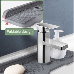 Eversoul Kitchen Accessories Water Catcher Faucet <b>Pad</b> Waterproof Drying Splash Catcher Drying Mat <b>Silicone</b> Sink Splash Guard Mat - Product Image 4
