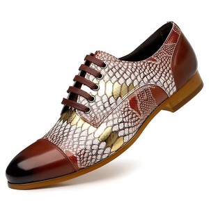 Chaussures habillées pour hommes en cuir véritable à bout pointu, lacets, imprimés animaliers, pour le bureau et la carrière, toutes saisons, tendance mode - Product Image 2