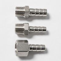 Raccord de tuyau fileté BSP en acier inoxydable 201 304, filetage mâle 1/2 pouce 8-19 mm, forgé, basse pression