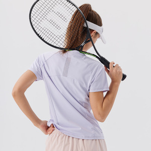 <span class=keywords><strong>Camiseta</strong></span> Deportiva <span class=keywords><strong>de</strong></span> Manga Corta con Cuello Redondo Elástico y Malla <span class=keywords><strong>de</strong></span> Secado Rápido <span class=keywords><strong>para</strong></span> <span class=keywords><strong>Mujer</strong></span>, Marca Aoyema, <span class=keywords><strong>para</strong></span> Deportes al Aire Libre, Transpirable - Product Image 3