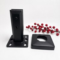 Plaque à fixation inclinée texturée avec trous fendus de 16 mm en acier inoxydable 316 noir mat, pour escalier extérieur moderne