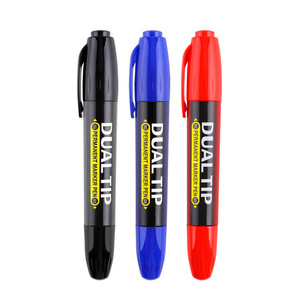 Marqueur permanent indélébile à double pointe, grande capacité, en plastique coloré, résistant à l'eau, pour logo personnalisé - Product Image 3