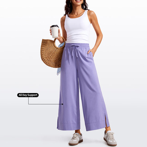 Ventas calientes al por mayor Super suave mano reciclada 4-Way estiramiento <span class=keywords><strong>Pantalones</strong></span> deportivos entrenamiento <span class=keywords><strong>pantalones</strong></span> sueltos mujeres correr <span class=keywords><strong>pantalones</strong></span> acampanados - Product Image 4