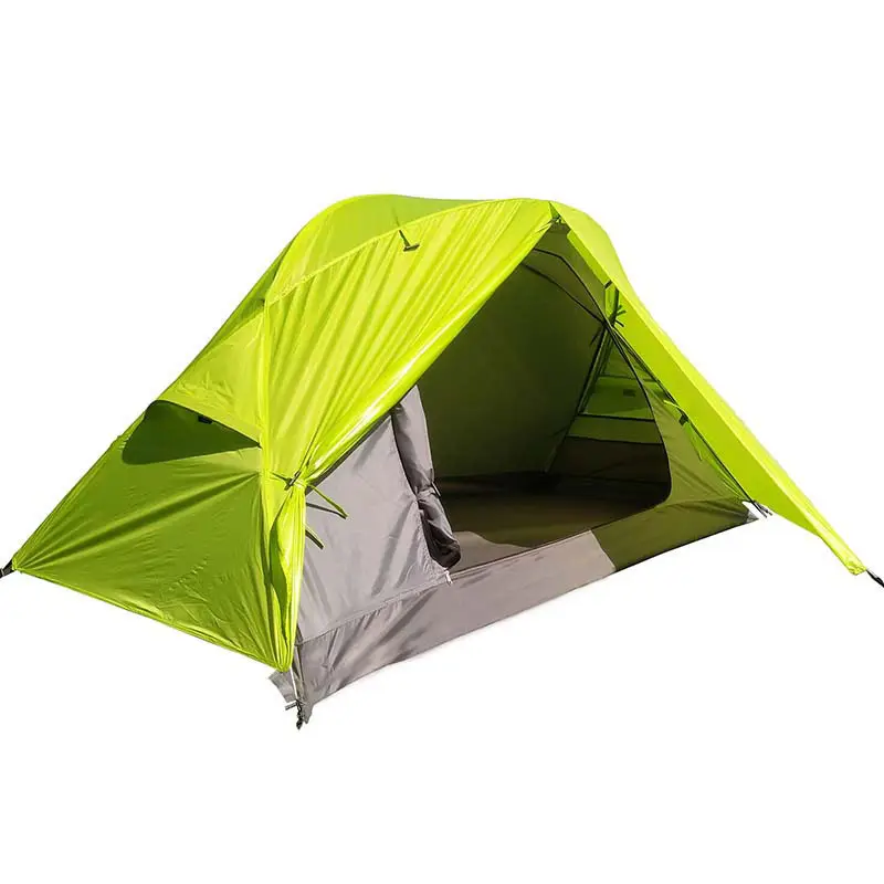 High quality 1person green gray ultra light single camping tent