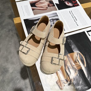 Zapatos Mary Jane retro con doble hebilla para mujer, mocasines casuales cómodos y planos - Product Image 4