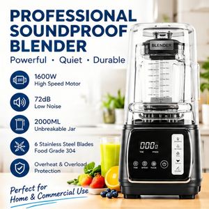 Licuadora de Alto Rendimiento y Bajo Ruido, Potente, Multifuncional, con Control de Dial y Calentamiento, para Jugos, Frutas, Smoothies y Alimentos - Product Image 1