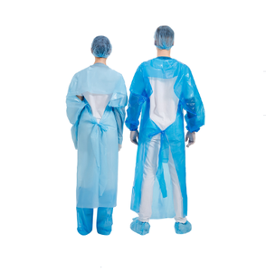 Hubei Haixin approvisionnement médical bleu robe d'isolement jetable grand PPE étanche en plastique Robe en gros vêtements chirurgicaux - Product Image 3