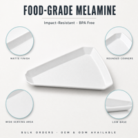Assiette en mélamine de qualité alimentaire durable, vaisselle triangulaire facile à nettoyer pour un usage quotidien