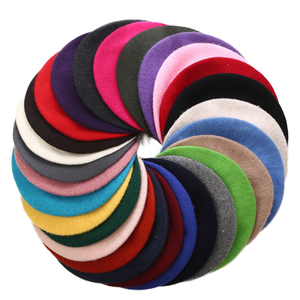 Boinas de Lana Vintage de Alta Calidad de Fábrica 2026, Color <span class=keywords><strong>Rojo</strong></span> Vino, Sombreros para Mujer y Boina de Lana de Color Sólido para Mujer, <span class=keywords><strong>Invierno</strong></span> - Product Image 1