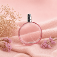 Flacon pulvérisateur de parfum rond en verre bleu de 100 ml, de qualité supérieure, personnalisé, luxueux et magnifique, fabriqué par Anding.