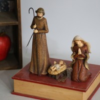 Ornement de crèche en résine de style européen, finition colorée sculptée sur bois, fabriqué en Chine, décoration d'intérieur transfrontalière, cadeau de Noël