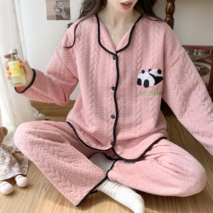 Nuovo pigiama di alta qualità all'ingrosso in cotone d'aria da donna comodo <span class=keywords><strong>abbigliamento</strong></span> esterno da indossare di grandi dimensioni - Product Image 4