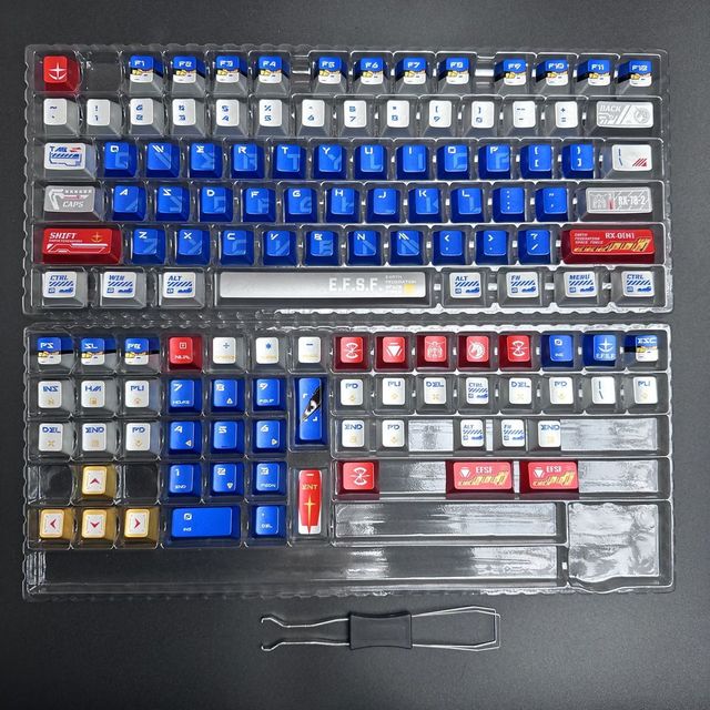 [New Process] Gundam Metallic Paint Keycap PBT Material Cherry Profile for 60/65/75/87/98/100 Mechanical Keyboard Custom