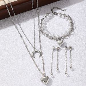 Parures de bijoux tendance de luxe en acier inoxydable, style coréen, plaqué or 14k 18k, avec perles, pour femmes - Product Image 4