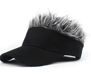 2024 gorra de béisbol para hombres y mujeres con pelos con pinchos, parasol Unisex informal, gorra de peluca con visera ajustable