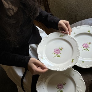 Syl pháp phong cách cổ điển tấm gốm hồng hồng nổi cổ buổi chiều Trà tráng miệng tấm cho thực phẩm phương Tây món ăn tấm - Product Image 6