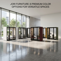 Cabine de réunion insonorisée de grande taille pour 4 personnes, haute résistance, 30 dB, cabine de bureau acoustique, structure en alliage d'aluminium, éclairage LED intégré