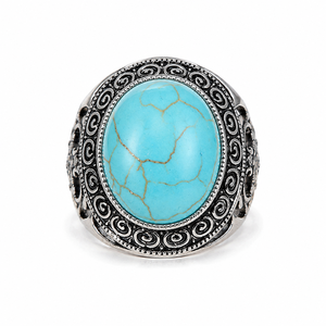 Anello vintage con fiori intagliati, anello da donna in stile retrò, accessorio per dito dal design creativo - Product Image 1
