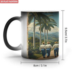 Mug magique en céramique noir givré de 11 oz, changeant de couleur, pour la relaxation et les moments de loisirs - Product Image 1