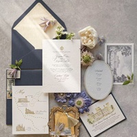 Cartes de vœux de mariage personnalisées de luxe, découpées à la presse, gaufrées, avec cartes RSVP, enveloppes en carton de papier couché de luxe, fabriquées avec soin