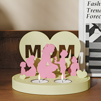 Stampo in silicone riutilizzabile per portacandele in resina epossidica LEQU Happy And Fun per la festa della mamma, per decorazioni domestiche e creazione di candele fai da te